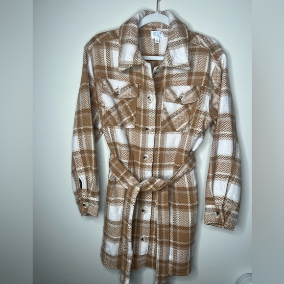 Long Line Plaid Shacket - Picture 1 of 4